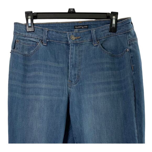 Elliott & Vine Jeans Womens Size 10 Straight Raw Hem Medium Wash Denim Stretch - Picture 6 of 9